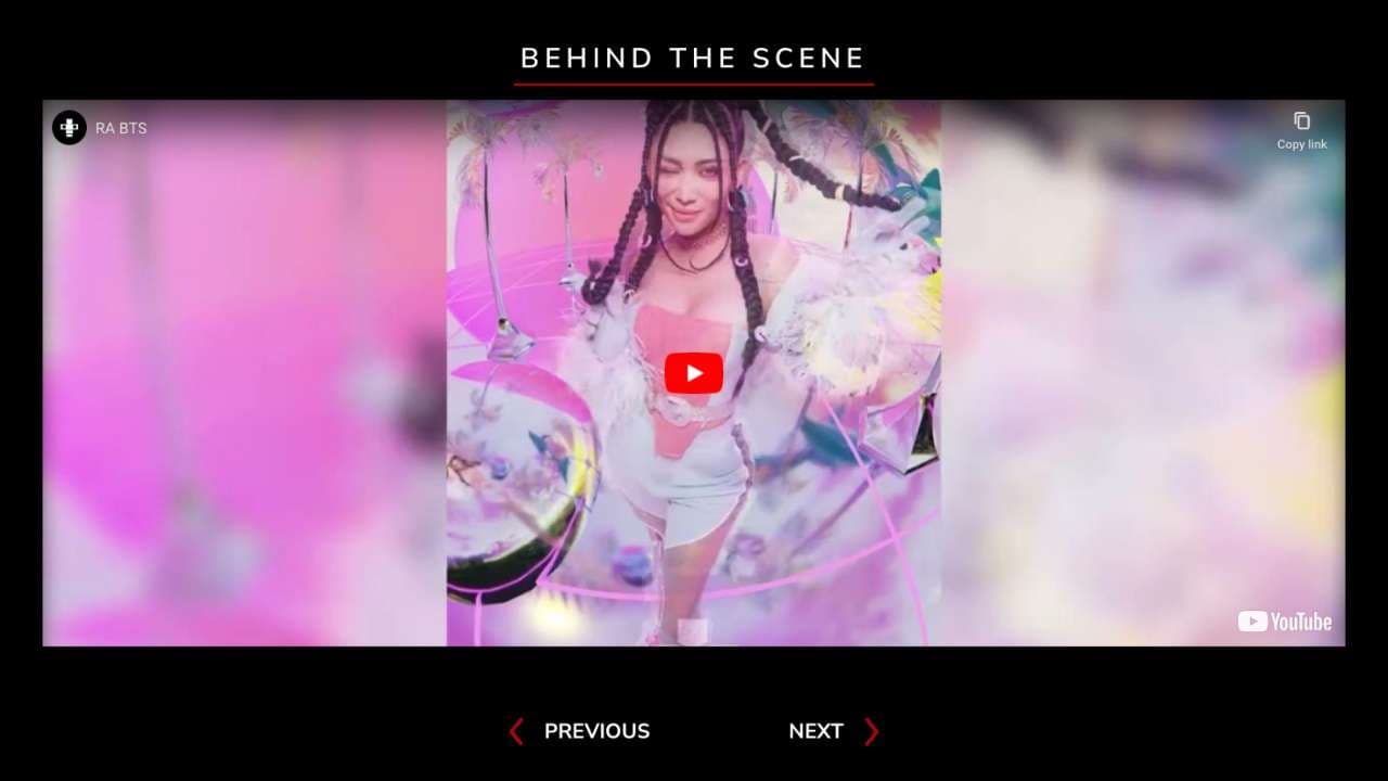 Behind The Scene bisa sebuah video atau gambar, Next dan Previous project detail page 