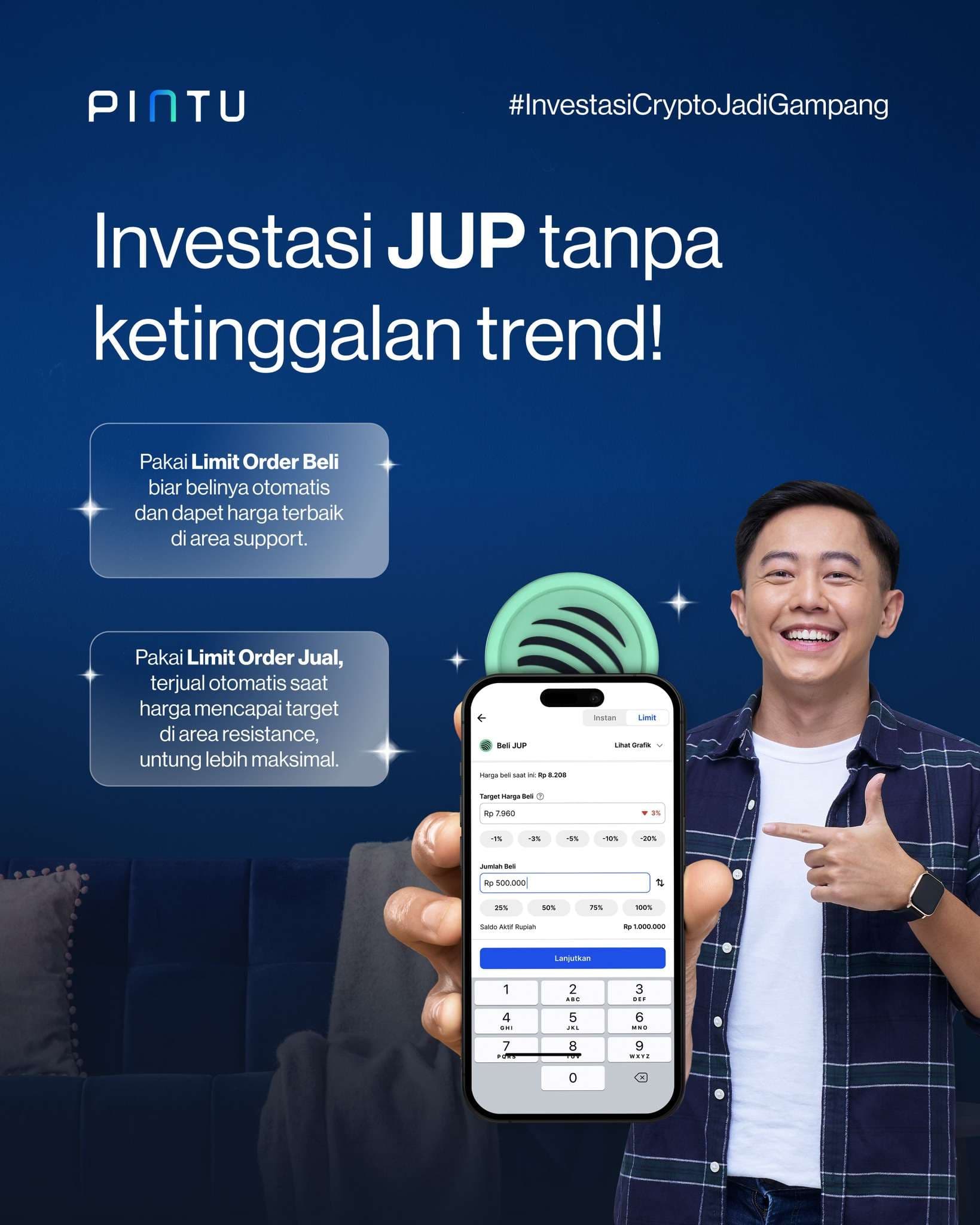 Saya promoting fitur Limit Order (uploaded from Pintu Instagram account)
